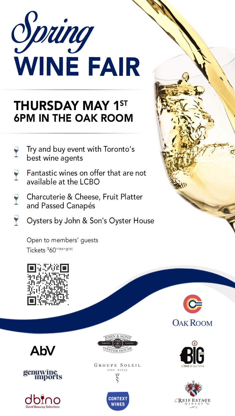Spring Wine Fair at the Cambridge Club - Thursday, May 1st