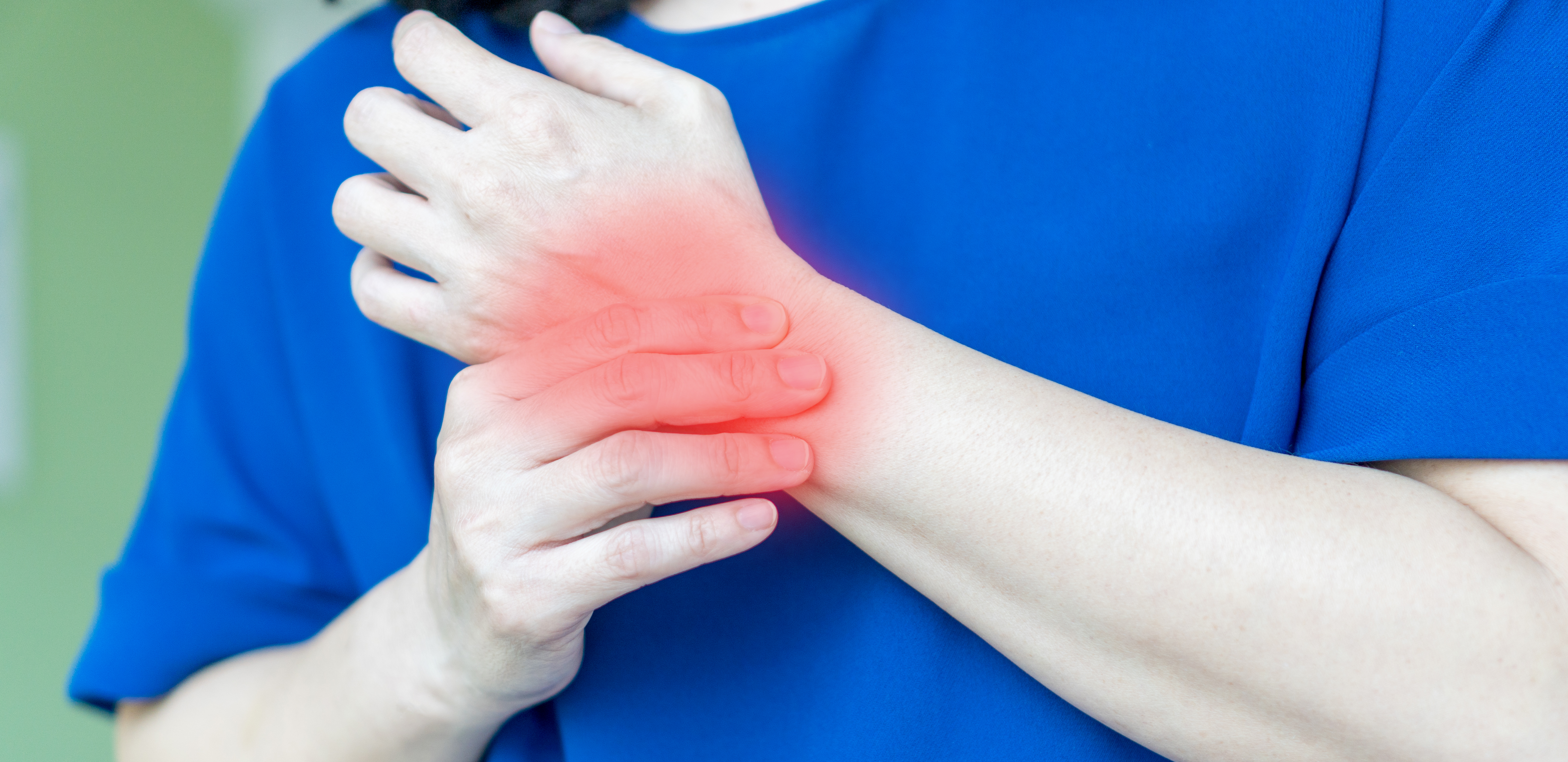 Man with painful wrist joint